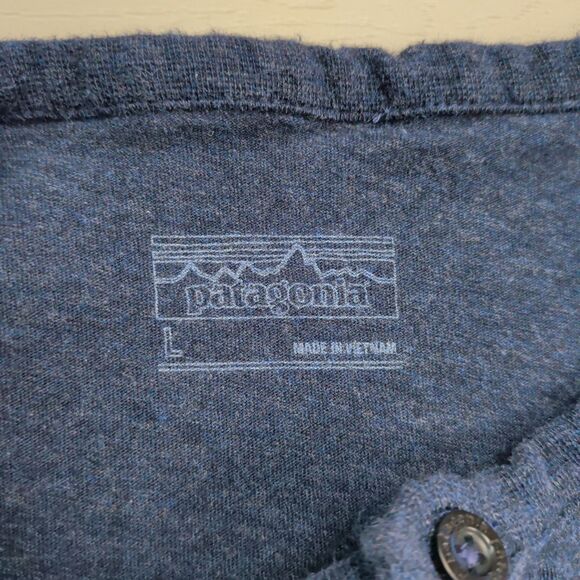Patagonia Shirt Mens L Blue Long Sleeved Daily Henley Organic Cotton 52260 - Picture 2 of 11